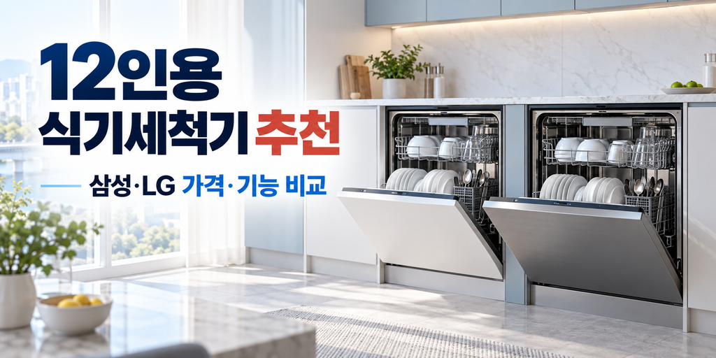 12인용 식기세척기 추천, 삼성 DW80F71Y1UEW·LG DUE1BGL1E 가격 기능 비교