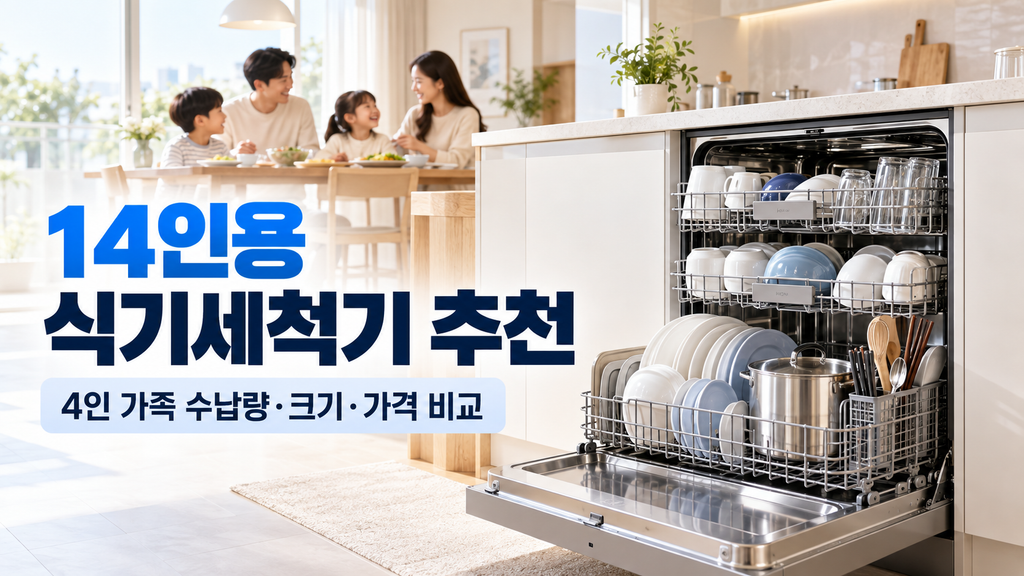 14인용 식기세척기 추천, 4인 가족 수납량과 12인용 크기·가격 차이