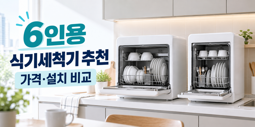 6인용 식기세척기 추천, 삼성 DW30FB300CW0·쿠쿠 CDW-D0620TWE 가격 설치 비교