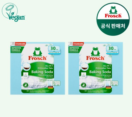 프로쉬 친환경 식기세척기세제 18g 30개입, 베이킹소다, 2개