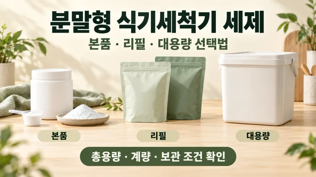 분말형 식기세척기 세제 비교, 살림백서·뽀숑하우스 용량과 본품·리필 선택법