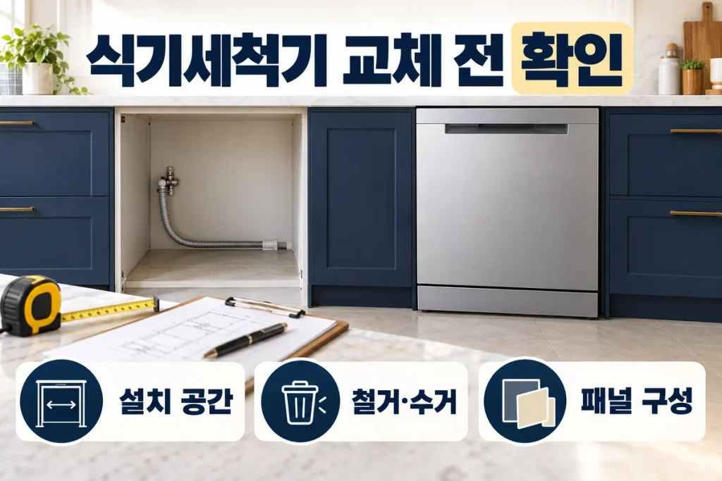 식기세척기 교체 추천 3종, 기존 장·패널·철거 비용으로 고르는 방법