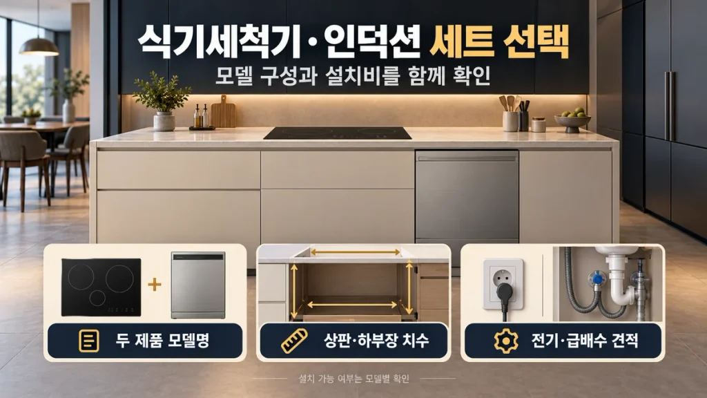 식기세척기·인덕션 세트 3종 비교, 삼성·LG 구성과 주방 교체 비용 확인법