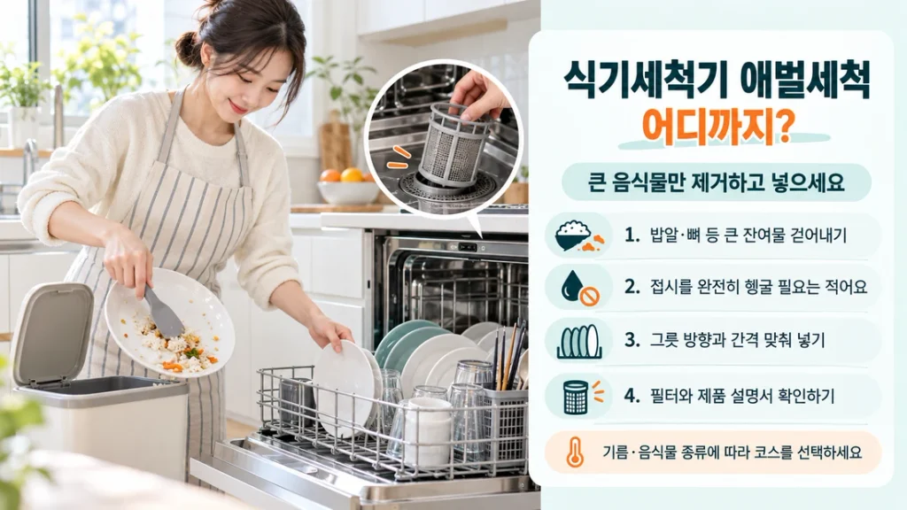 식기세척기 애벌세척 어디까지 해야 할까? 음식물 제거와 사용 기준